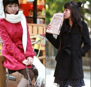 Free  shiping  hot Autumn and winter gentlewomen woolen trench 968182f75