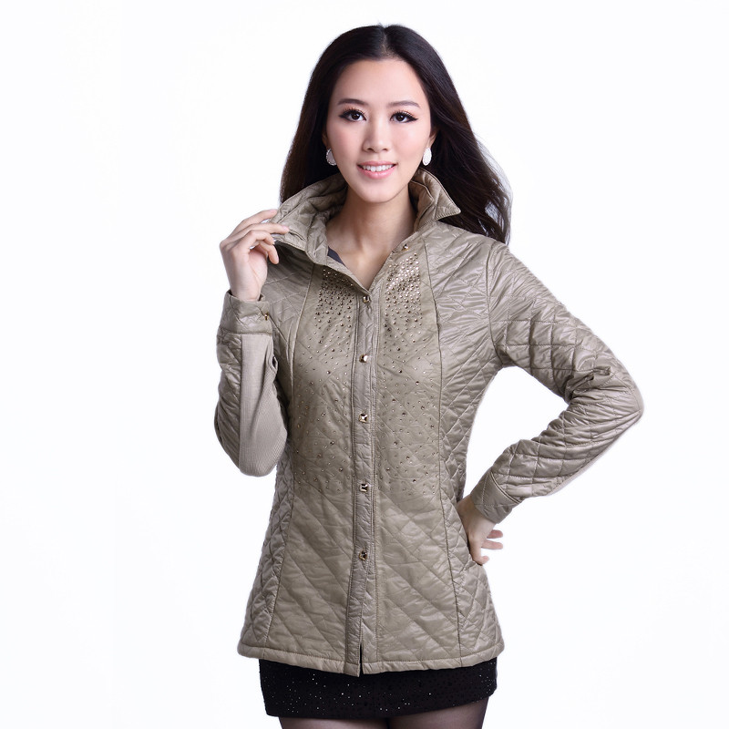 Free  shiping hot Patchwork glossy slim down cotton-padded coat wadded jacket