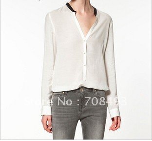 Free shiping new fashion long sleeves women's shirts chiffon shirt chiffon blouses women shirts fashion blouses