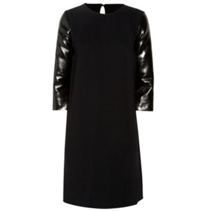 Free shiping senior ! fashion normic brief leather patchwork one-piece dress 021