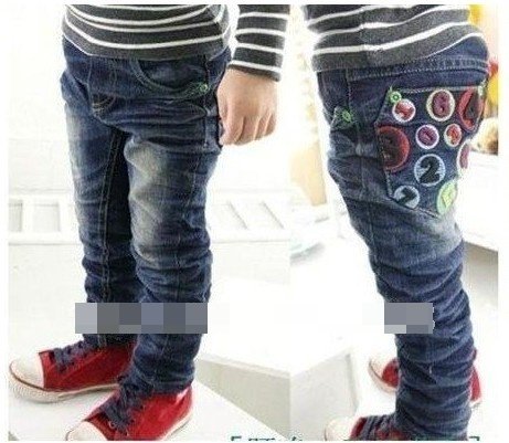 free shipmen hot sales autumn winter style letter colorful 5pcs/lot baby's jeans kid's pant children's trousers