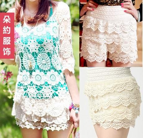 [ Free Shipment ] 2012 New Ladies Hollow Crochet Lace Short Pants