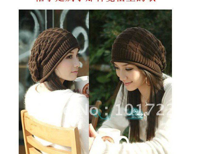 FREE SHIPMENT,fashion knitted winter hat,lady's warm knitting hat,free size