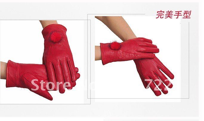FREE SHIPMENT,Fashion lady's gloves,winter warm gloves,leather gloves,real leather quality,free size for women