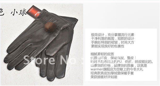 FREE SHIPMENT,Fashion lady's gloves,winter warm gloves,leather gloves,real leather quality,free size for women