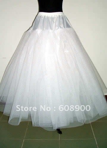 Free Shipment White 3-Layer No-Hoop Petticoat/Underskirt/Slip Bridesmaid/Prom/Wedding Dress