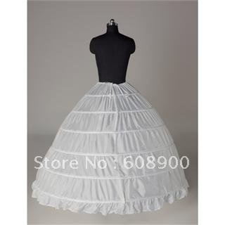 Free Shipment White 6 HOOP PETTICOAT crinoline SLIP Underskirt BRIDAL WEDDING dress Hot Sale!