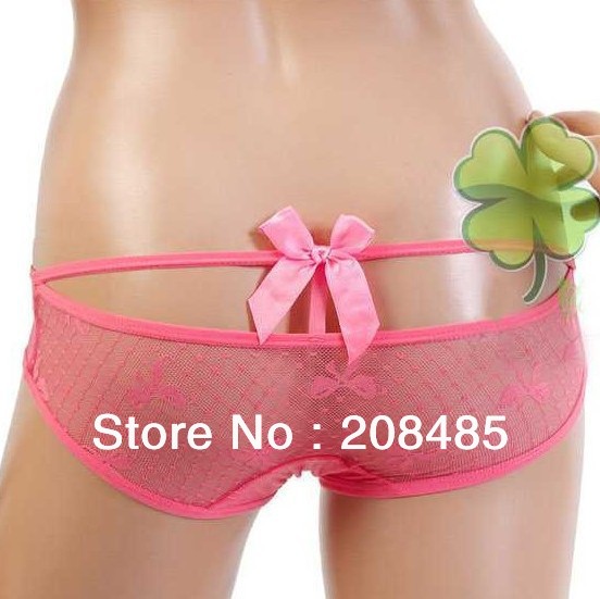 Free shipp 1pcs Pierced Butterfly lace sexy underwear princess sexy ladies panties butterfly tie with lace temperament briefs