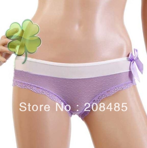 Free shipp 5pcs Pierced Butterfly lace sexy underwear princess sexy ladies panties butterfly tie with lace temperament briefs