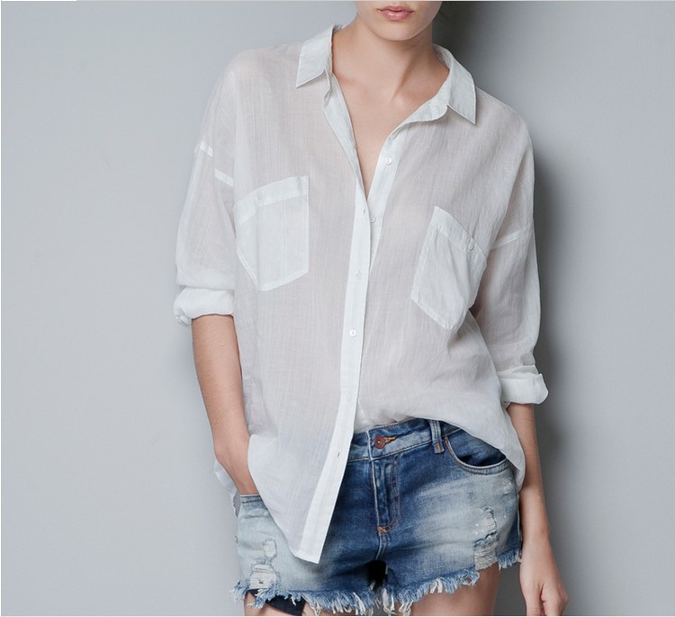free shippig hot fashion style white women's blouse shirts