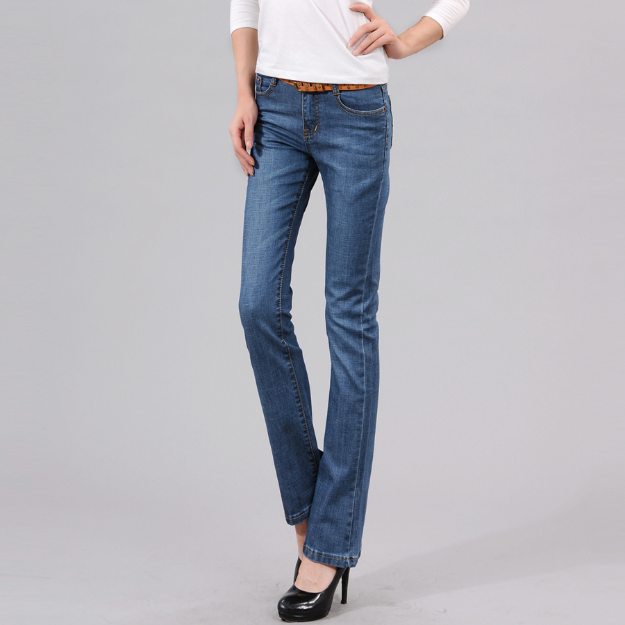 Free shipping 02 - 5171 boot cut flare trousers jeans 2013 casual slim plus size