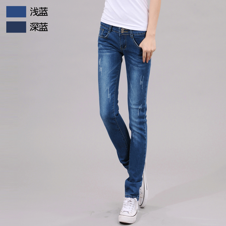 Free shipping 05 - 631 slim elastic jeans pencil pants skinny pants long trousers 2013 pants