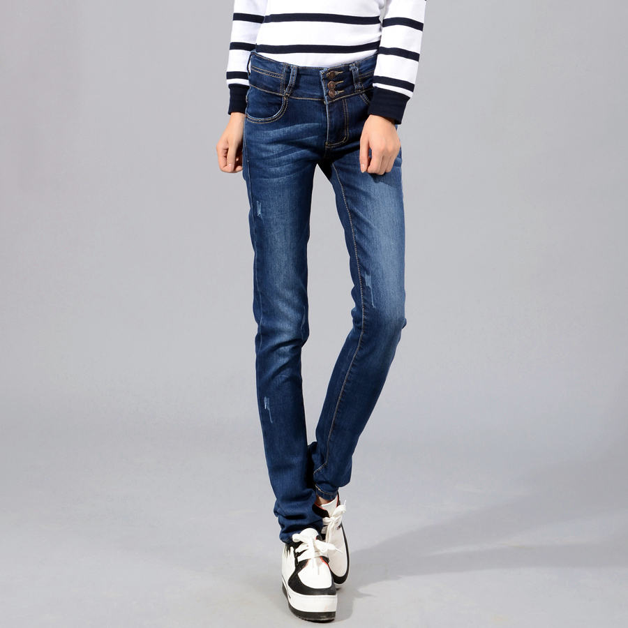 Free shipping 07 - 956 elastic slim all-match jeans 2013 skinny pants pencil pants female casual boot cut jeans