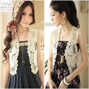 Free shipping! 076 bohemia cutout crochet vest knitted coat short vest small cape shrug sweater