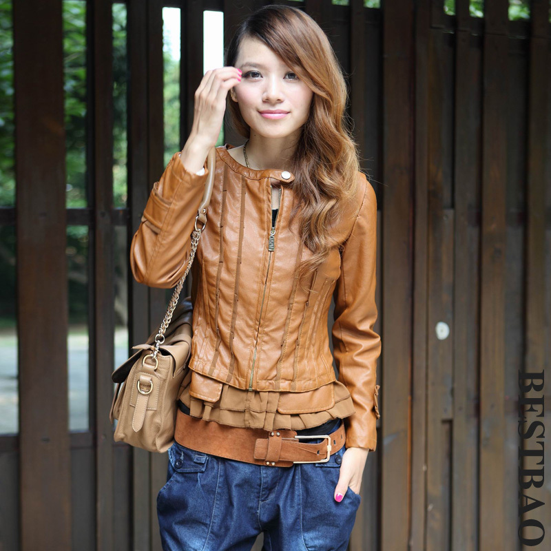 free shipping 0787 zipper slim leather clothing laciness chiffon sweep bestbao female