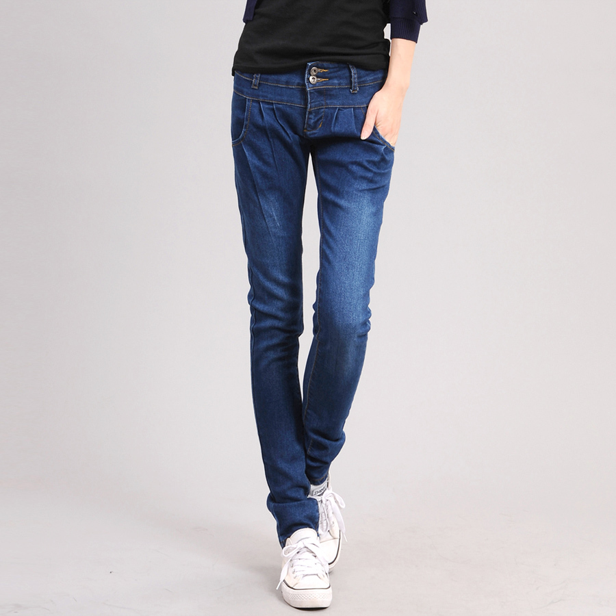 Free shipping 09 - 8626 female slim all-match jeans skinny pants pencil pants buttons trousers 2013 fashion