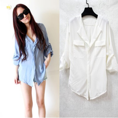 Free Shipping 093532 summer all-match fashion basic shirt high quality