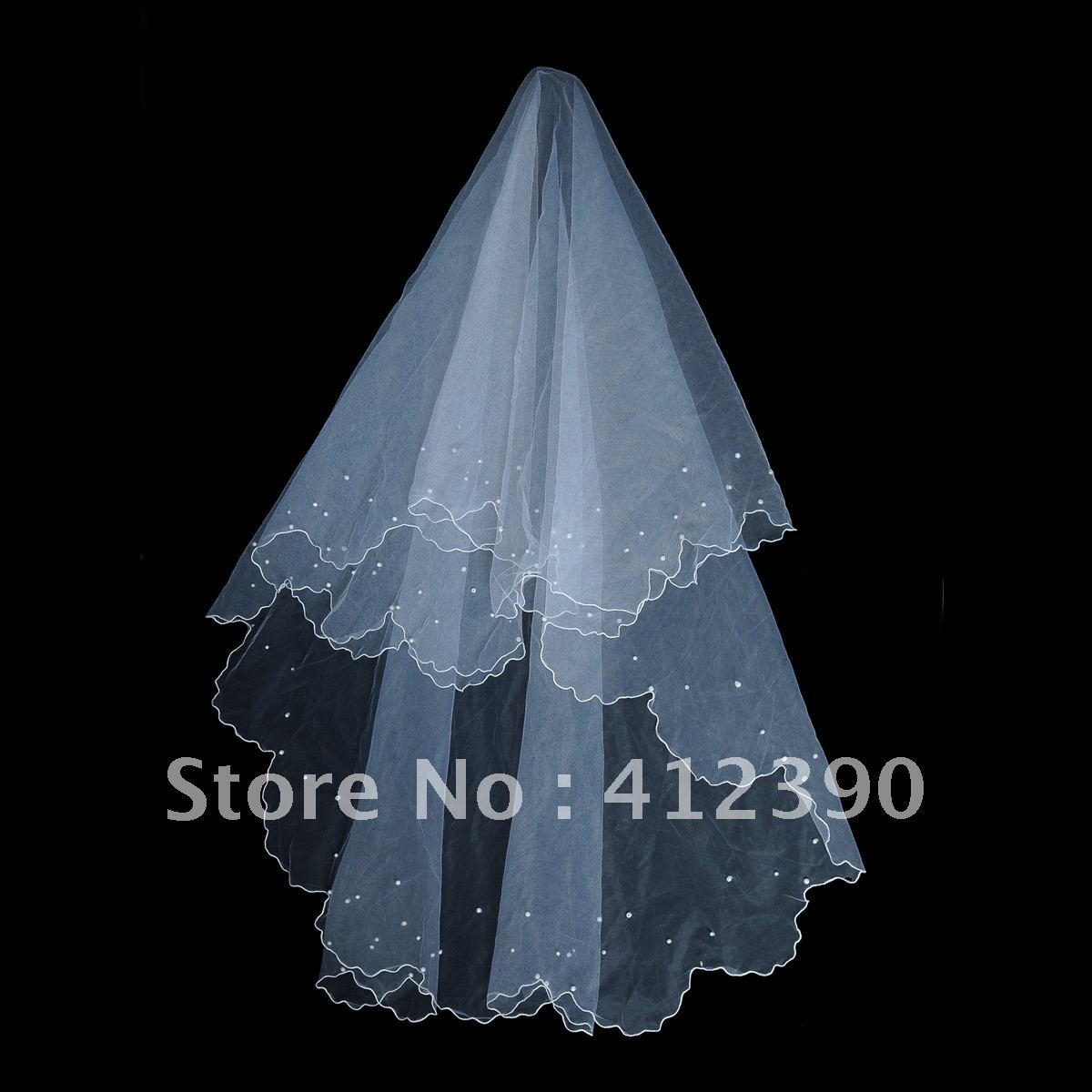 Free shipping 1.5 meters short design peals wedding veil