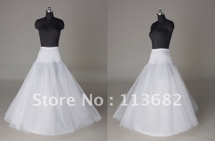 Free Shipping 1 Hoops A-line White Wedding Bridal  Petticoat/Underskirt