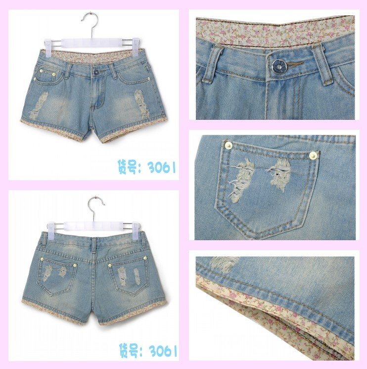 Free Shipping (1 piece/lot) missfeel flagship of quality denim shorts,high quality short pants