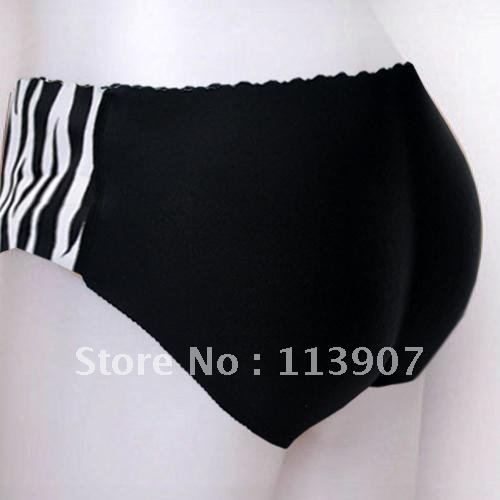 Free shipping 1 Piece Seamless padded pants Nice Bottom abundant buttocks underwear Zebra size XS