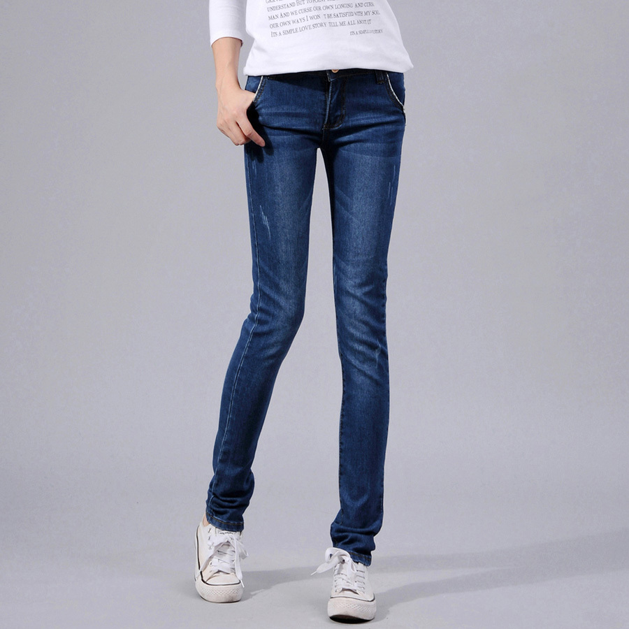 Free shipping 10 - 929 slim skinny pants elastic leopard print patchwork jeans all-match pencil pants