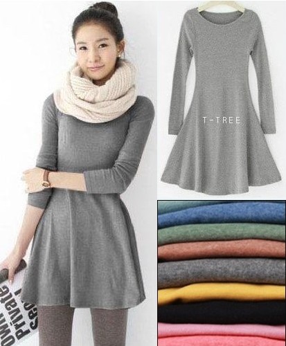 free shipping 10 colors women's ladies' long sleeve Grinding wool comfortable dress, Joker maxi casual dresses