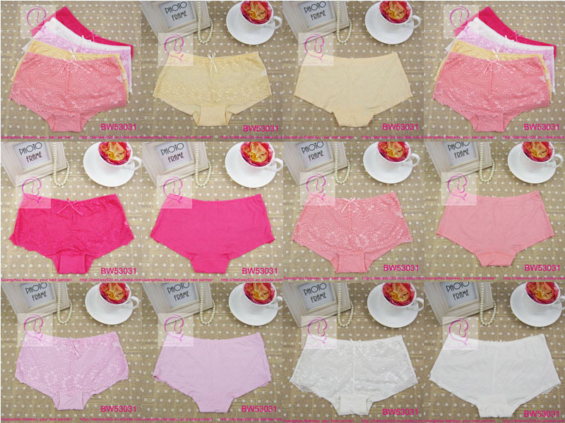 Free shipping 10 pack sexy panties front transparent floral lace&bow bamboo fabric back very charming fahion delivery fast