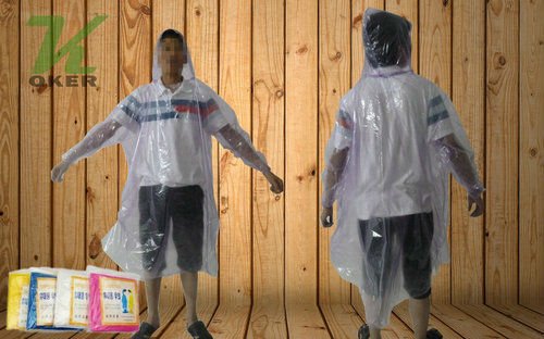 Free Shipping 10 PCS Disposable PE Rain Raincoat