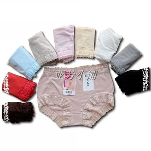 [FREE SHIPPING],10 pieces/lot new fashion women's traceless formfitting colorful 92%modal lace panties , underwear , lingerie
