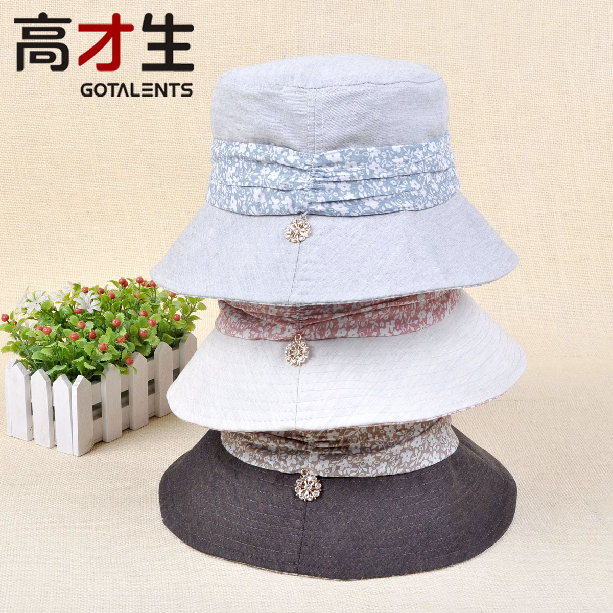 Free shipping 100% cotton bucket hat female summer outdoor casual cap sun hat spring and summer sun-shading bucket hats
