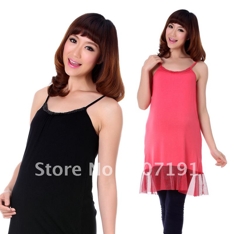 free shipping 100% cotton Korean Maternity clothing / Pregnant women dress spaghetti strap one-piece dress M401