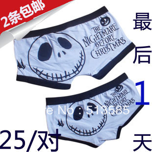 free shipping 100% cotton lovers panties lovers underwear panties male cartoon female panties triangle shorts sexy