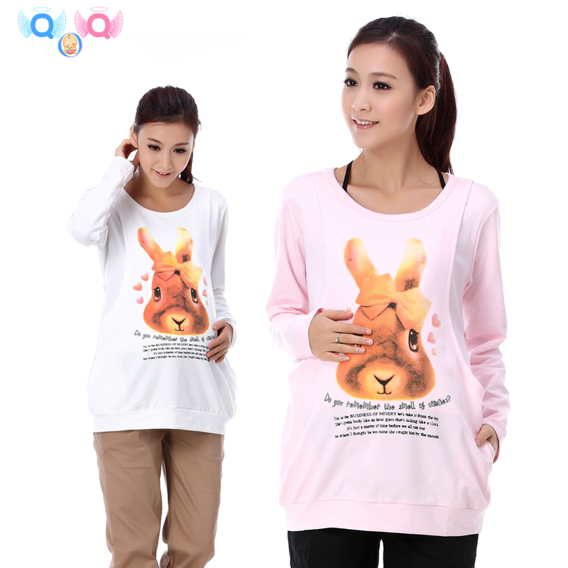 free shipping 100% cotton maternity clothes / Pregnant women T-shirt / Nursing maternity Wear long-sleeve clothing 11162