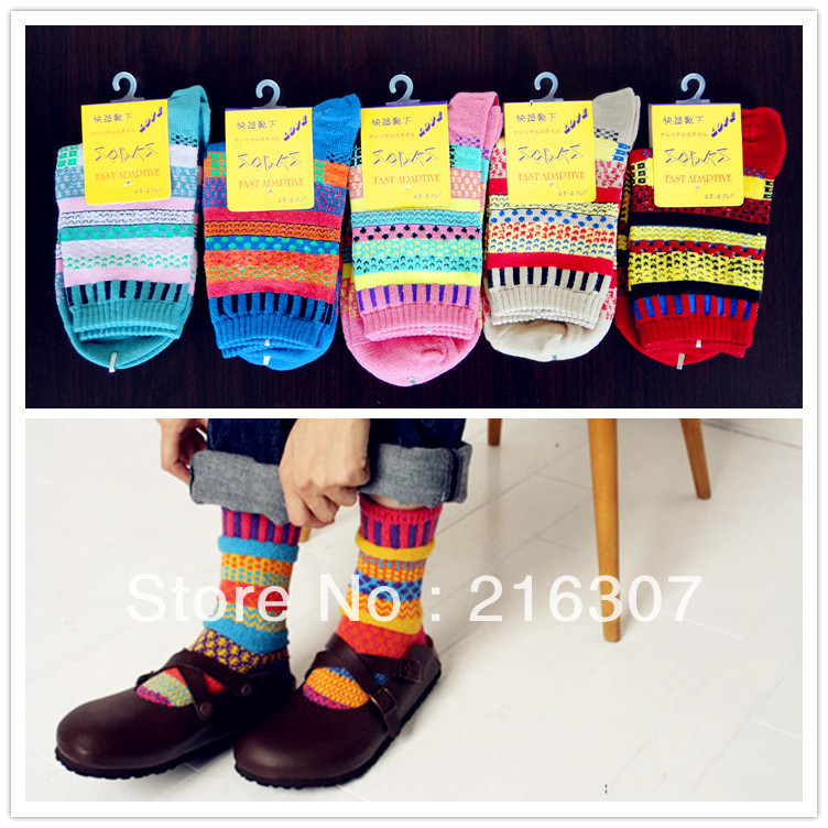 Free Shipping 100% cotton men and women socks lovers design vintage popular