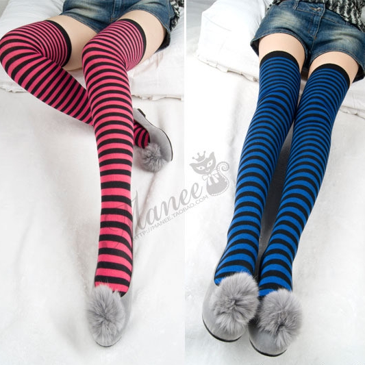 Free Shipping! 100% cotton preppystyle socks sexy knee length over-the-knee legs black stockings temptation A007