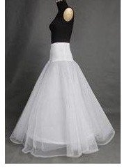 Free shipping 100%gurantee 1-HOOP 2-LAYER wedding bridal petticoat,underskirt,A-line Crinoline,chapel train,,adjustable