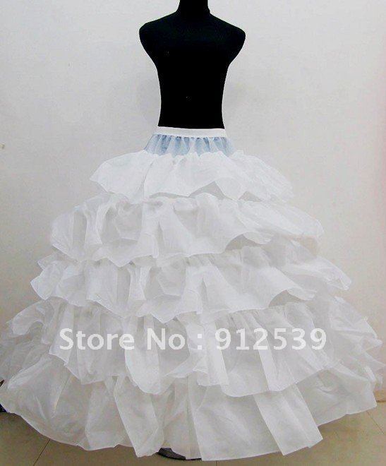 Free shipping 100%gurantee 4-HOOP 5-LAYER wedding bridal petticoat,underskirt Ball Gown adjustable