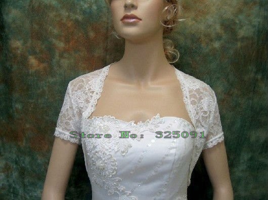 Free Shipping 100% Gurantee Lace Short Sleeve Wedding Jackets / Women Shawls / Bridal gown formal Dress Warps / Stoles Custom