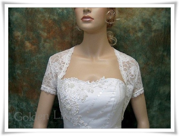 Free Shipping 100% Gurantee sexy  Lace half long sleeve wedding jacket/women jacket/bridalgown formal dress jacket wholesale