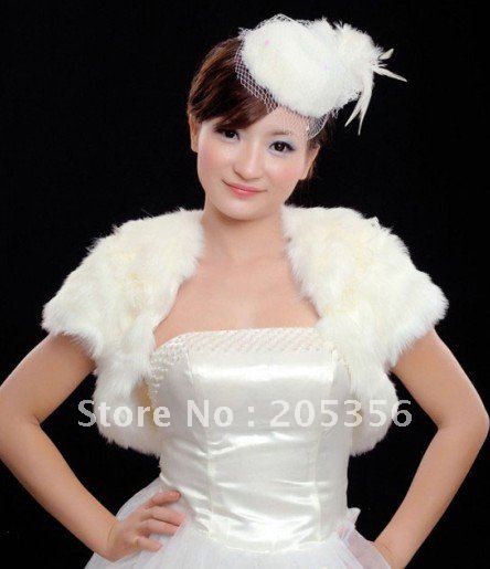 Free Shipping 100% Gurantee wedding dresses man-made wedding artificial fur jacket