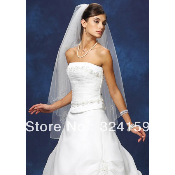 Free Shipping 100% handmade beautiful bridal wedding veils