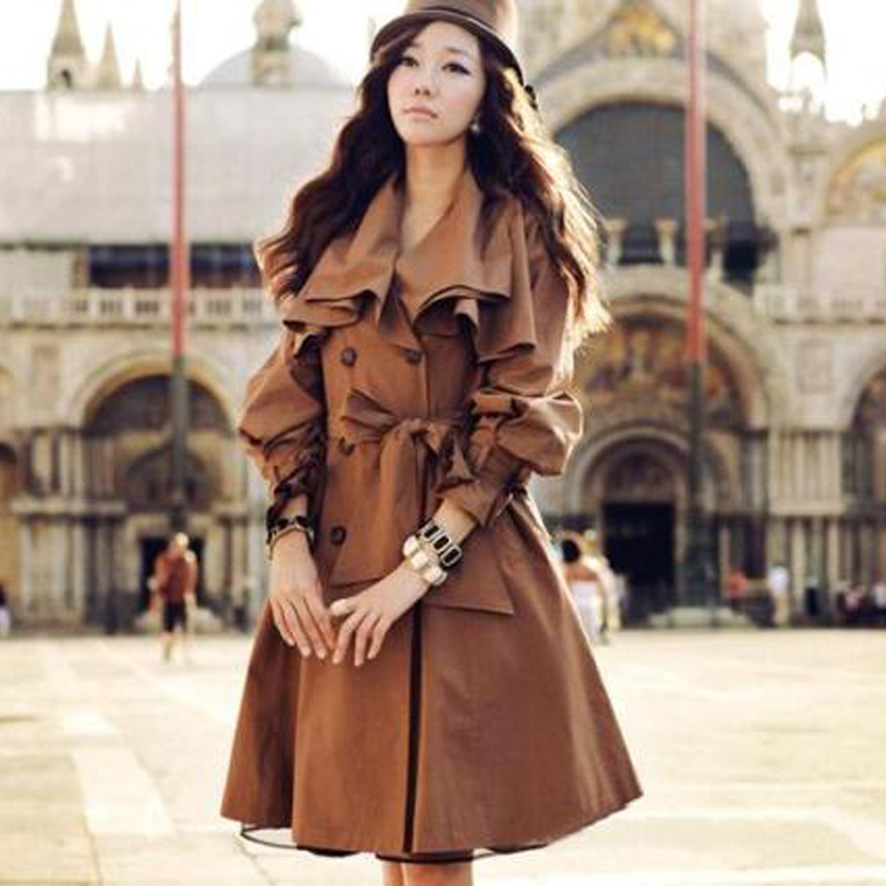 Free shipping ! 100% Real Shot/Autumn & Winter new style/Women's Beautiful Coat/Women Trench Coat size:S/M/L/XL/XXL