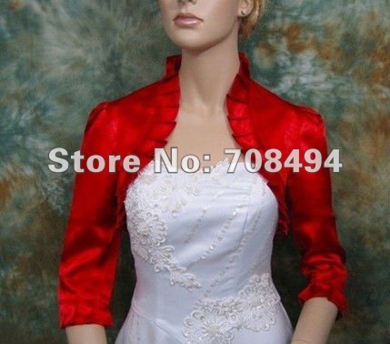 Free shipping 100% stylish best selling full long sleeve wedding jacket for bride bridal dresses accessories-perfect gowns