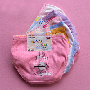 Free shipping  100pcs, Cartoon child panties female child 100% cotton daughter xia breathable trigonometric baby bread pants
