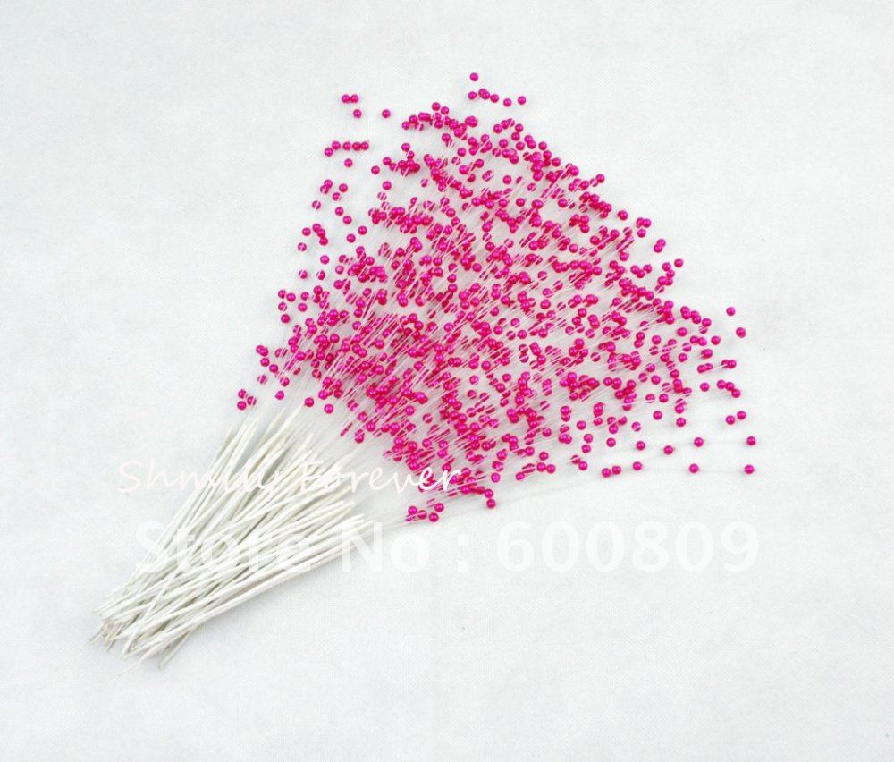 Free Shipping! 100pcs Hot Pink pearl spray for flowers cakes weddings fascinators crafts candy box decorations