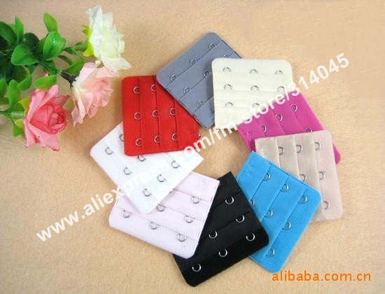 Free Shipping 100PCS/LOT  Bra Hooks Bra Strap Bra Longer Buckle 3 Row 3 Button Back Button Slip Bra Buckle Bust Extended Buck