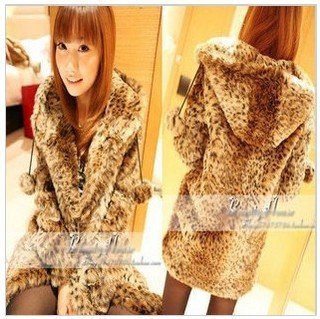 Free Shipping/107# Korean ladies ' winter clothes 2011 new Leopard fur coat/ Free Size