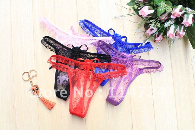 Free Shipping  1082 Sexy Women Underwear Bow-Tie Panty Hot Lingerie