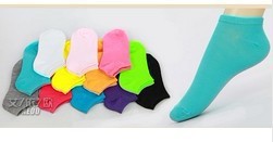 Free Shipping/10pairs Hot sale Candy Colors 100% Cotton Womens Fashion Low Cut Ankle Crew Slipper Socks with  high quality